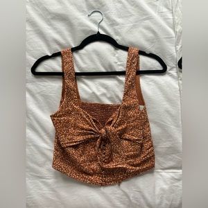 Jonathan Simkhai Orange/ rust front-tie top, size S